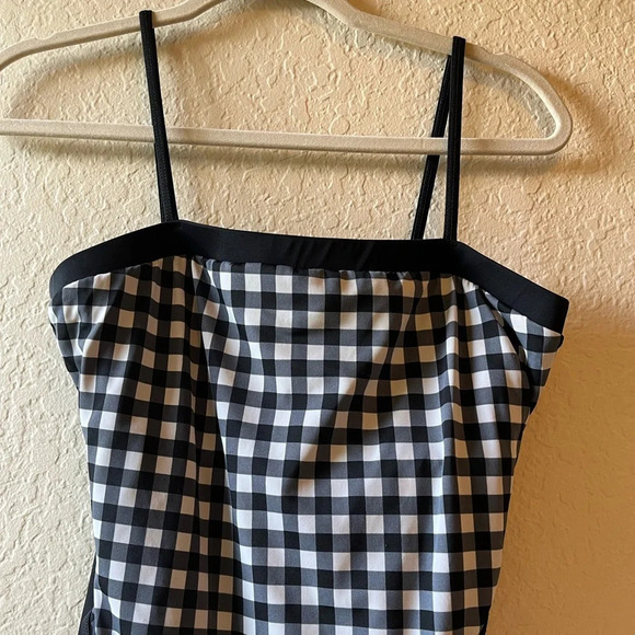 swimsuit one piece plaid gingham cottagecore beach vacation costal grandma slim - Picture 2 of 10